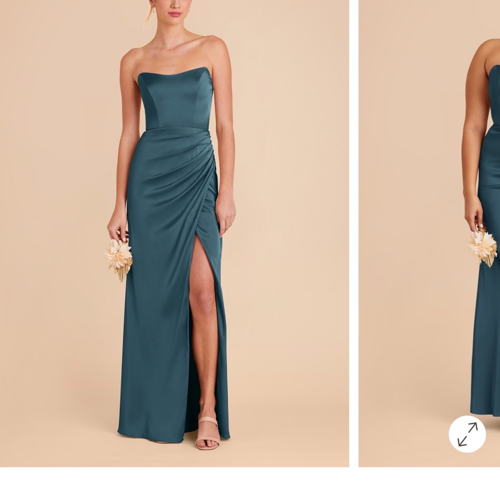 Birdie Grey Anne Matte Satin in Dark Teal Bridesmaid Dress